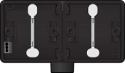 HY55 Horizontale Doppel-Aufbaudose mit einem M20 Eingang - schwarz